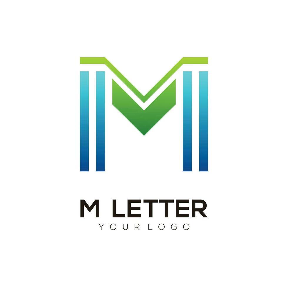 m brief logo initialen kleurrijk helling abstract vector