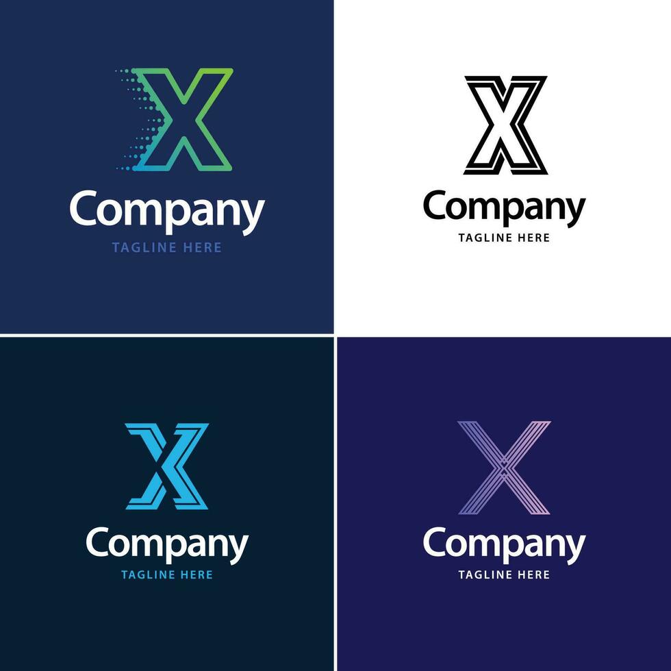 brief X groot logo pak ontwerp creatief modern logos ontwerp voor uw bedrijf vector