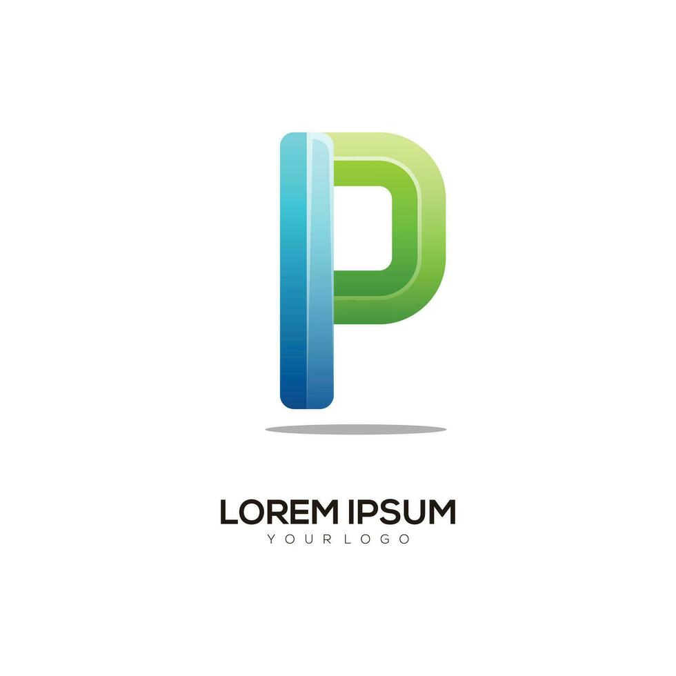 p brief logo initialen kleurrijk helling abstract vector
