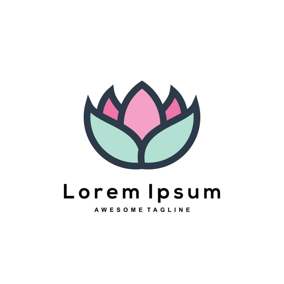 lotus logo ontwerp kleur vector