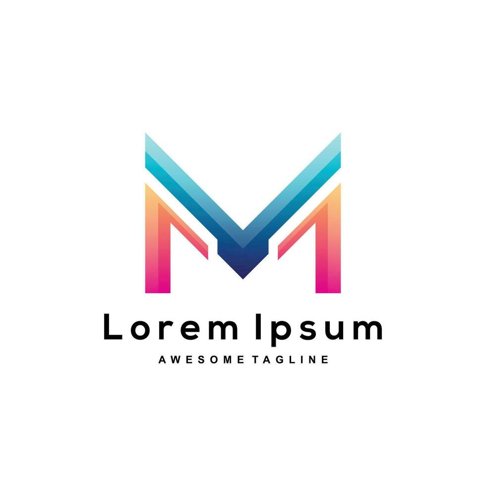 abstract logo m bedrijf gemaakt met kleurrijk vector