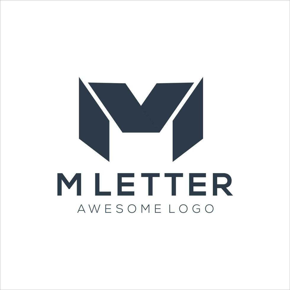 brief m silhouet logo vector