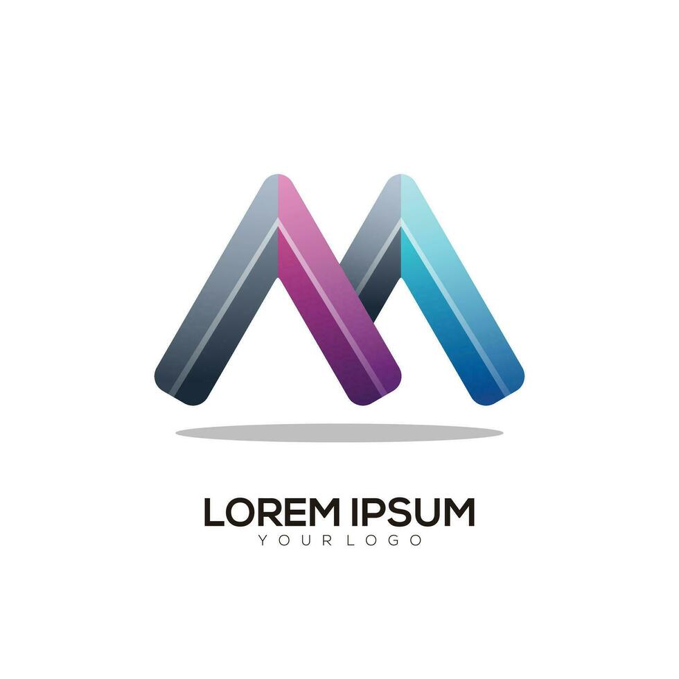 m brief logo kleurrijk illustratie vector