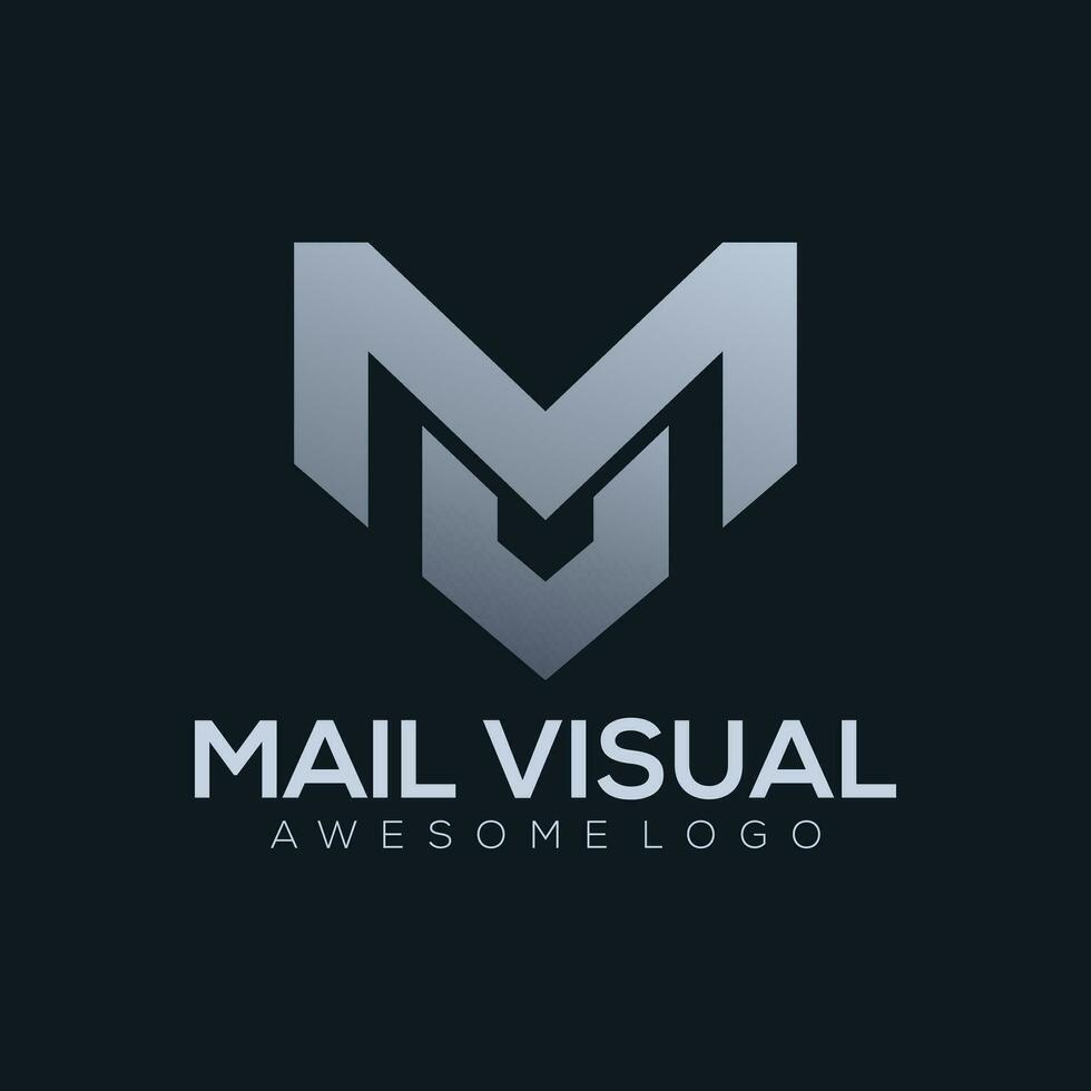 brief m v logo sjabloon kleur vector