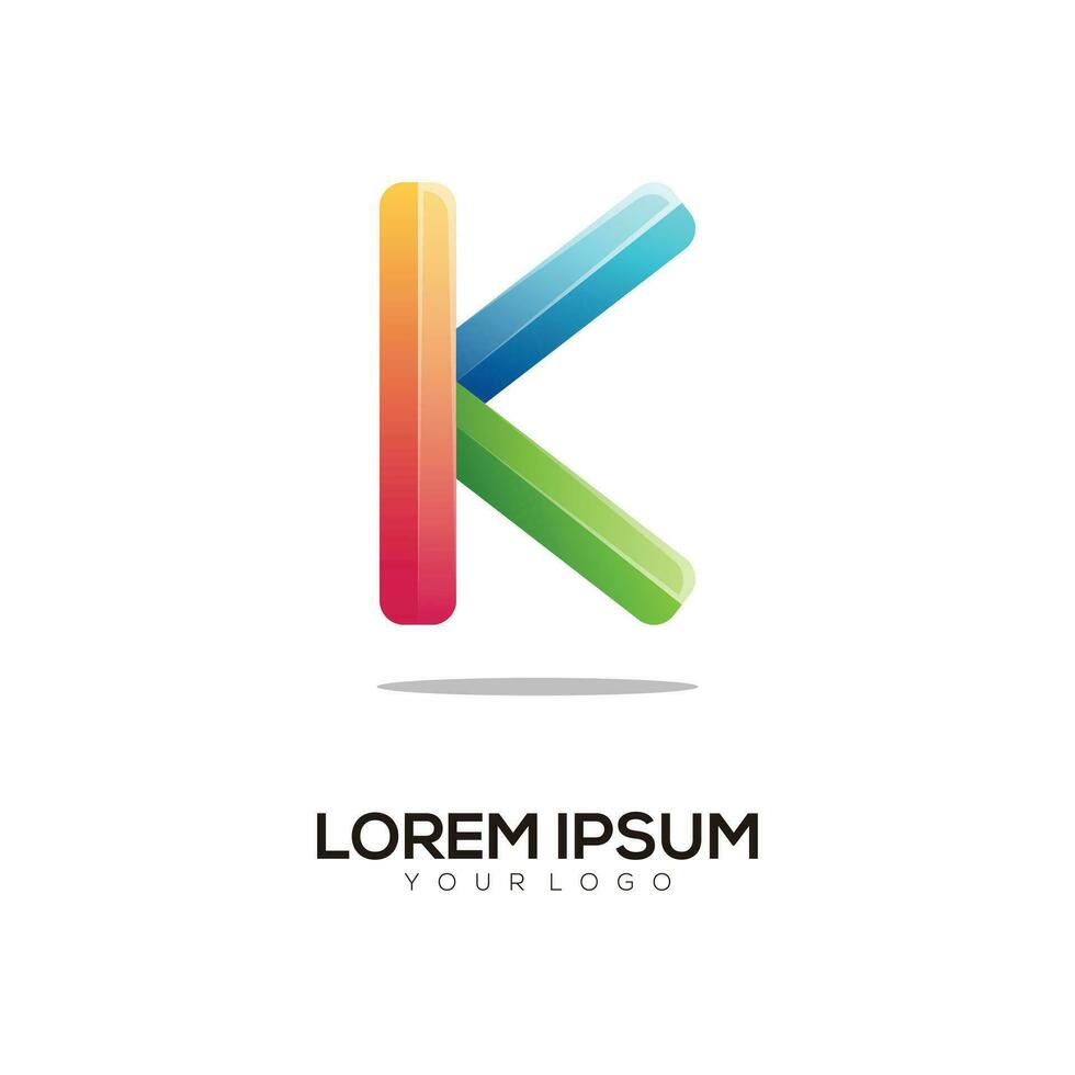 brief k kleurrijk logo ontwerp sjabloon modern vector