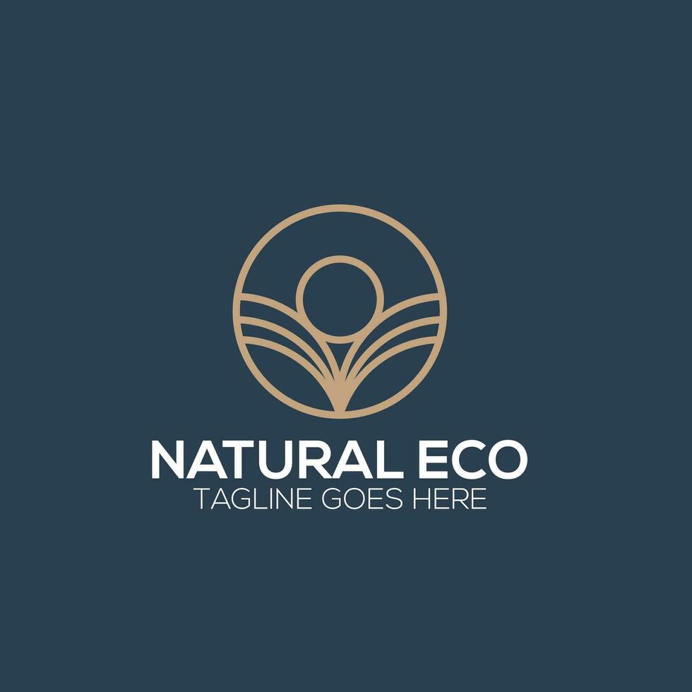 luxe natuurlijk eco logo illustratie voor uw bedrijf vector