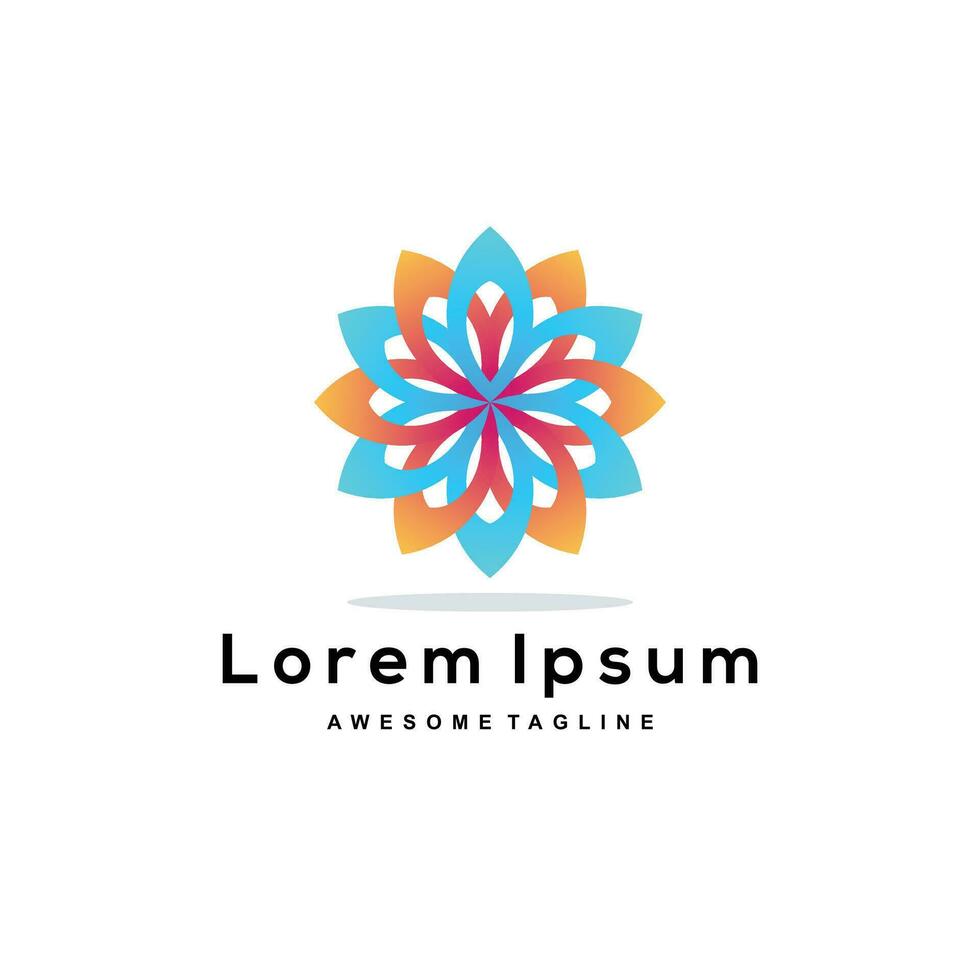 bloem helling logo ontwerp kleurrijk vector