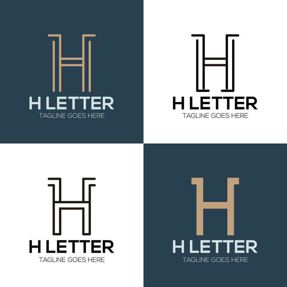 initialen h logo sjabloon met een gouden stijl kleur voor de bedrijf vector