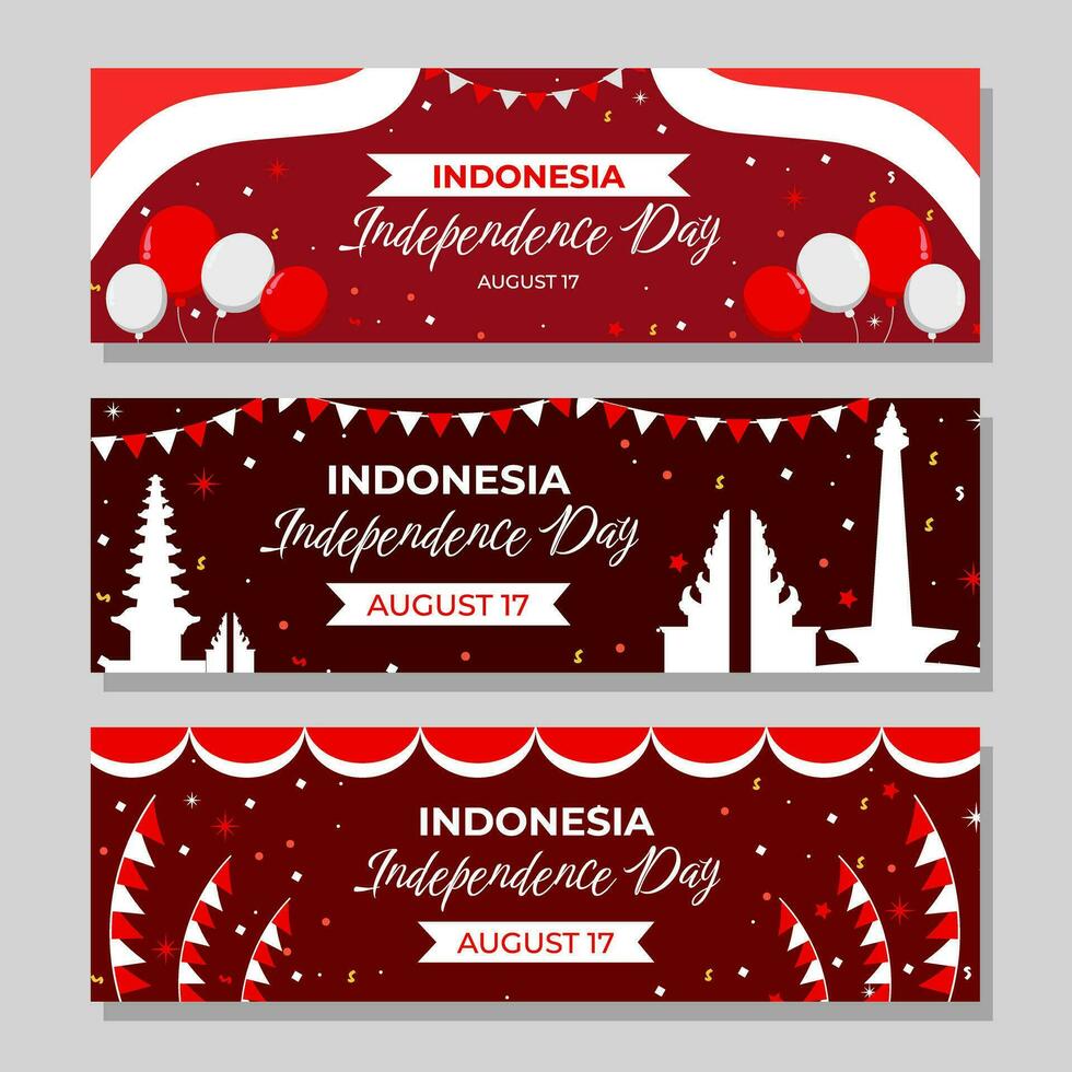 banner van de onafhankelijkheidsdag van Indonesië vector