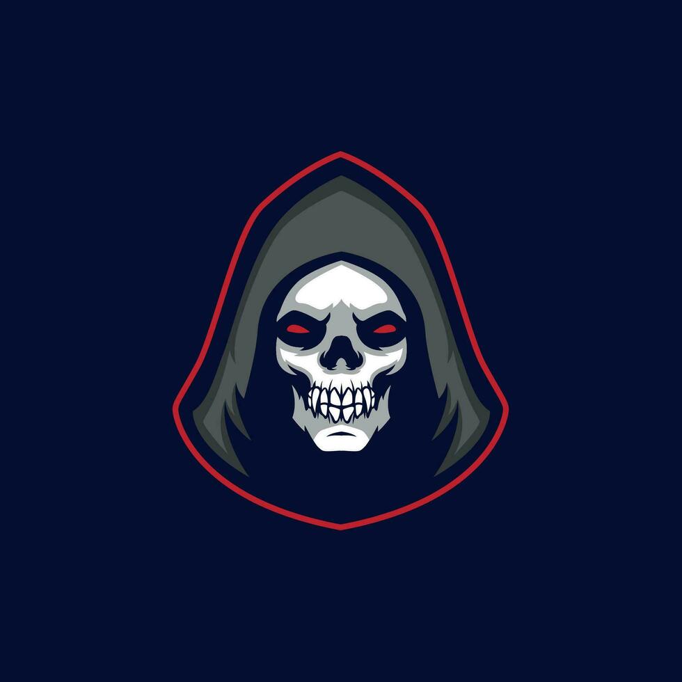 grimmig hoofd esports logo mascotte vector