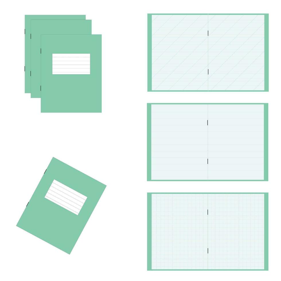 school- notitieboekje in een kooi. vector illustratie geïsoleerd Aan wit achtergrond.