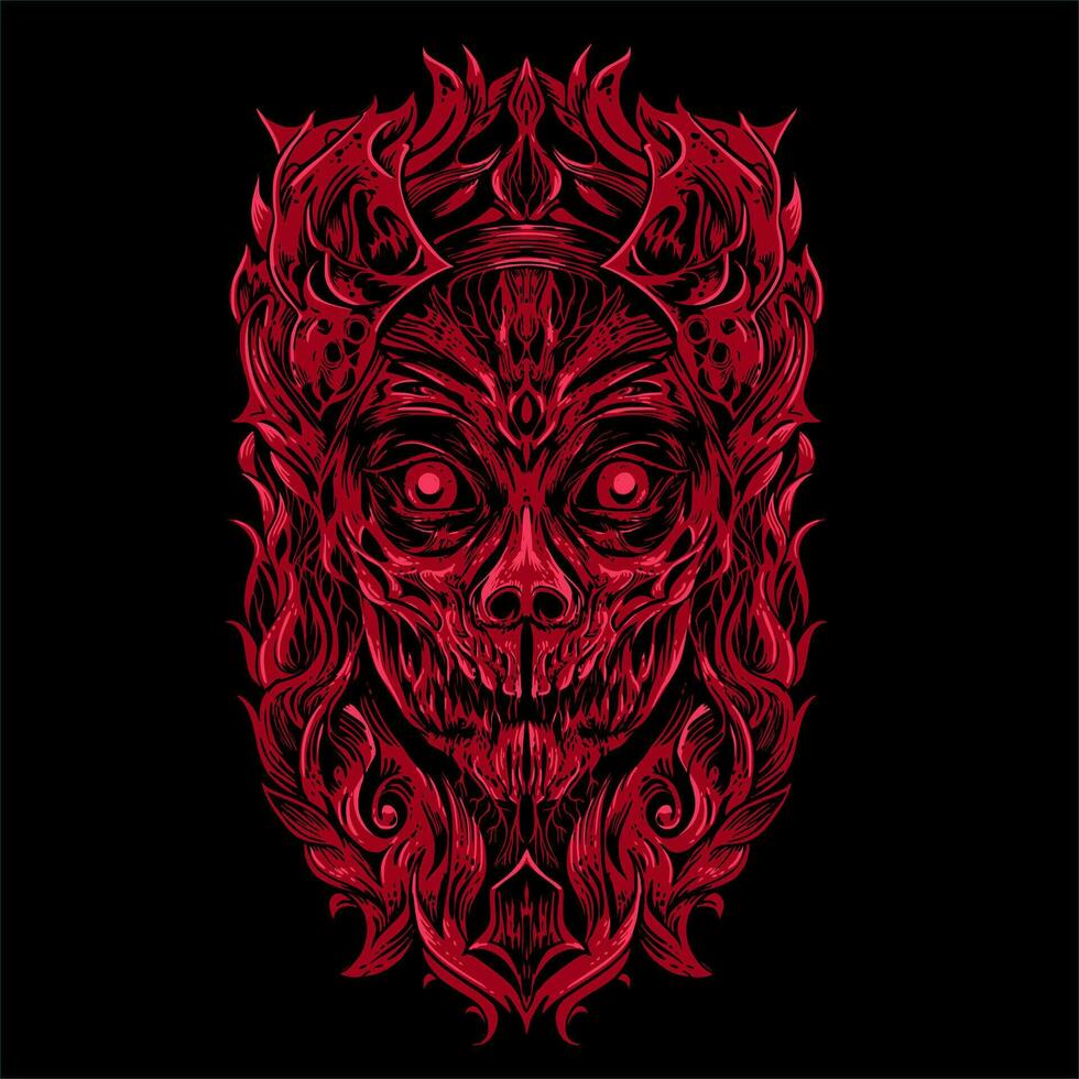 vector illustratie van rood demon