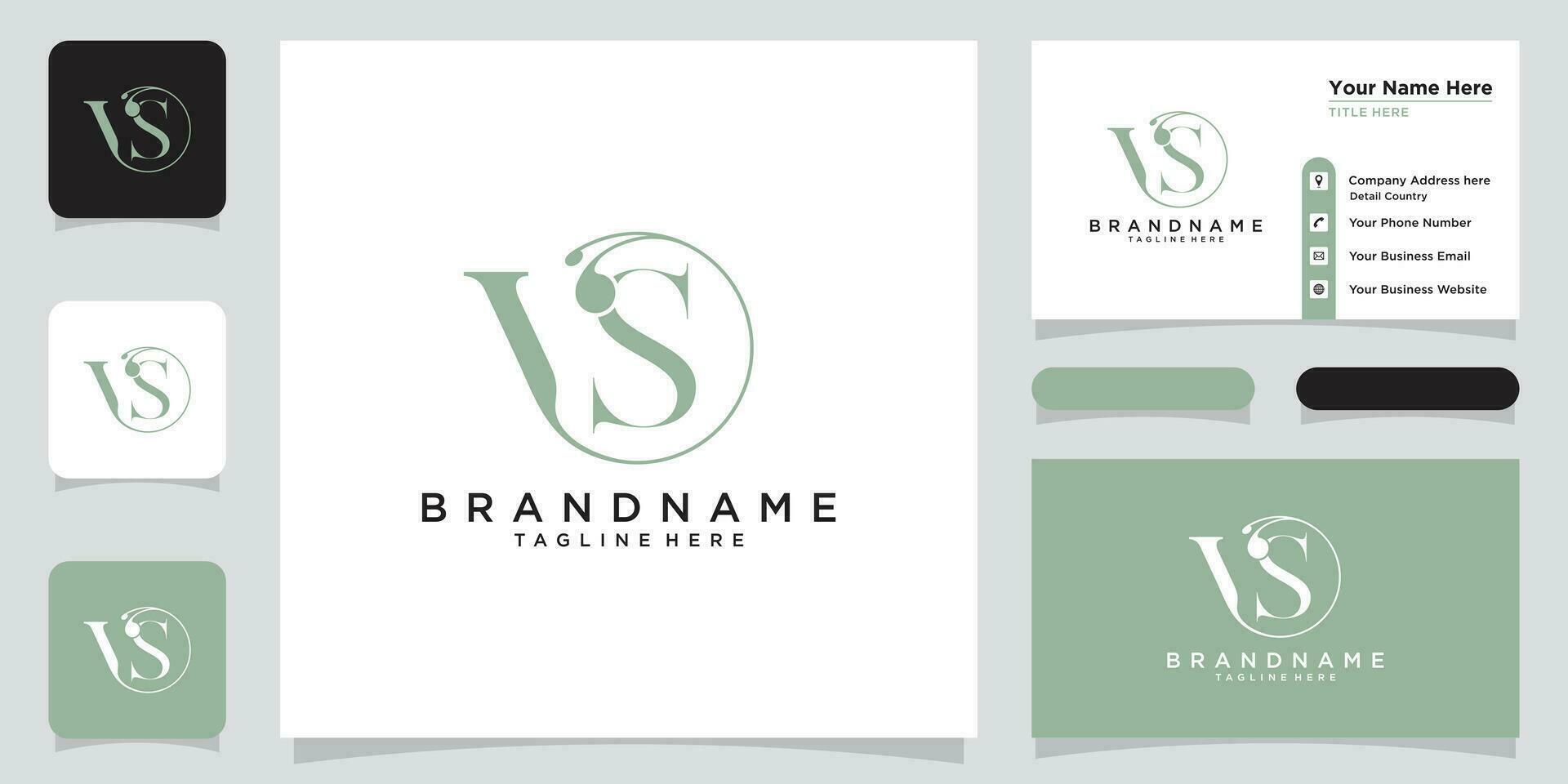 eerste brief vs luxe logo ontwerp vector met bedrijf kaart ontwerp premie vector