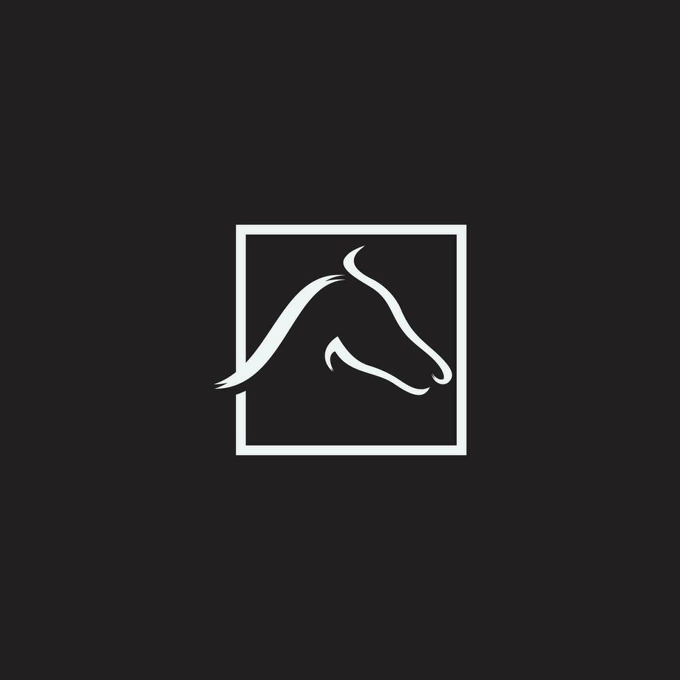 vector lineaire pictogrammen en logo-ontwerpelementen - paard vector