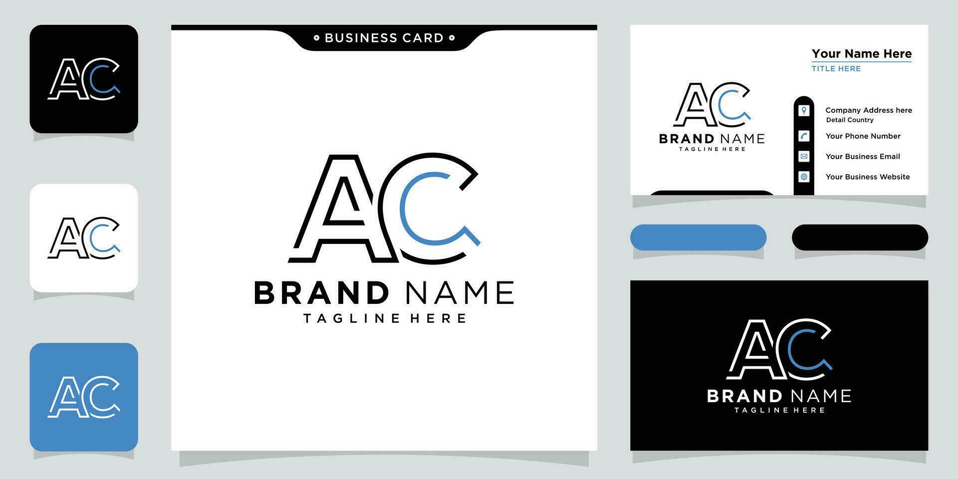 ac,ca,c en een abstract brieven logo monogram vector