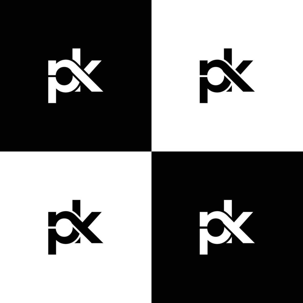 pk logo. bedrijf logo. monogram ontwerp. brieven p en k. vector