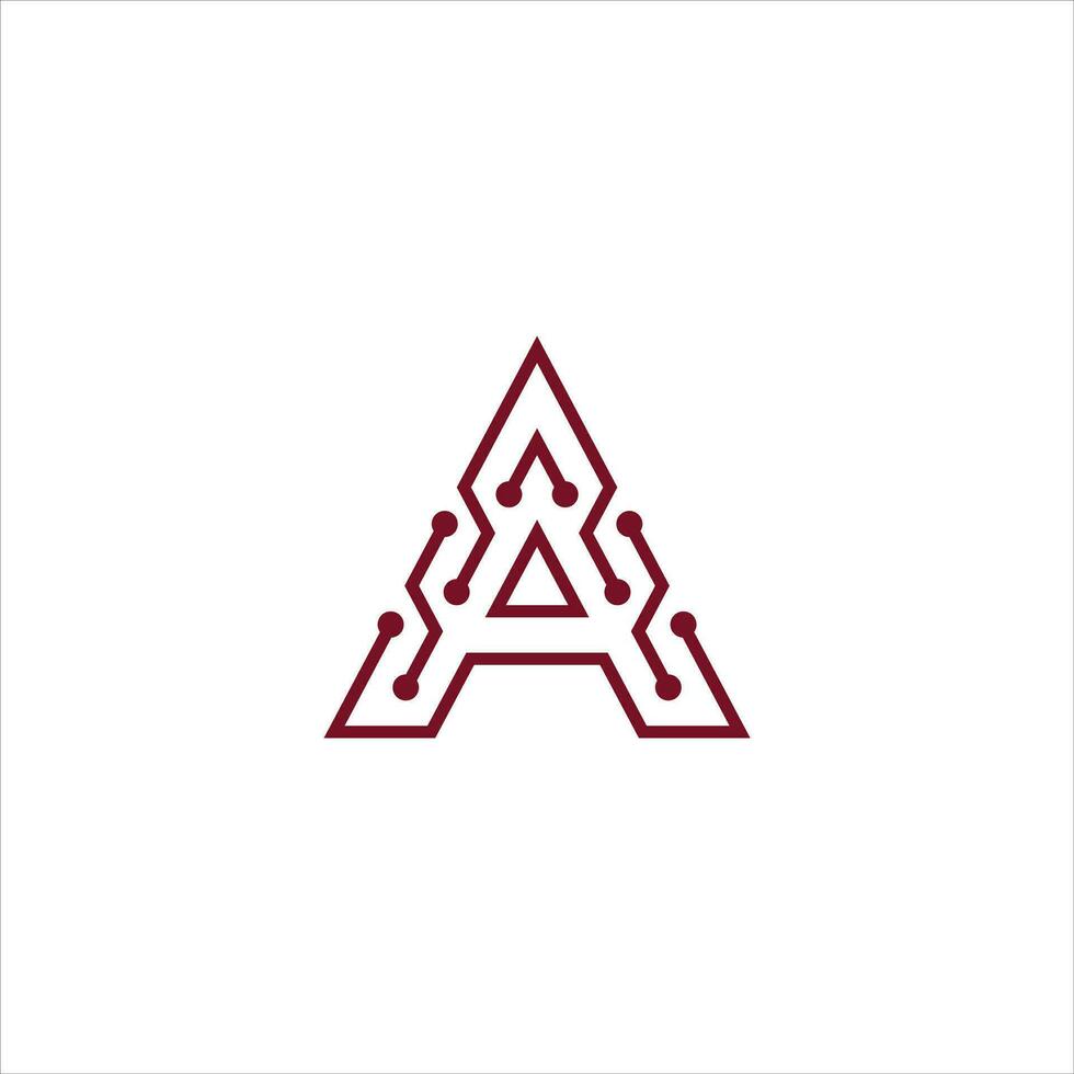 brief een logo ontwerp sjabloon abstract technologie punt logo icoon verbinding vector