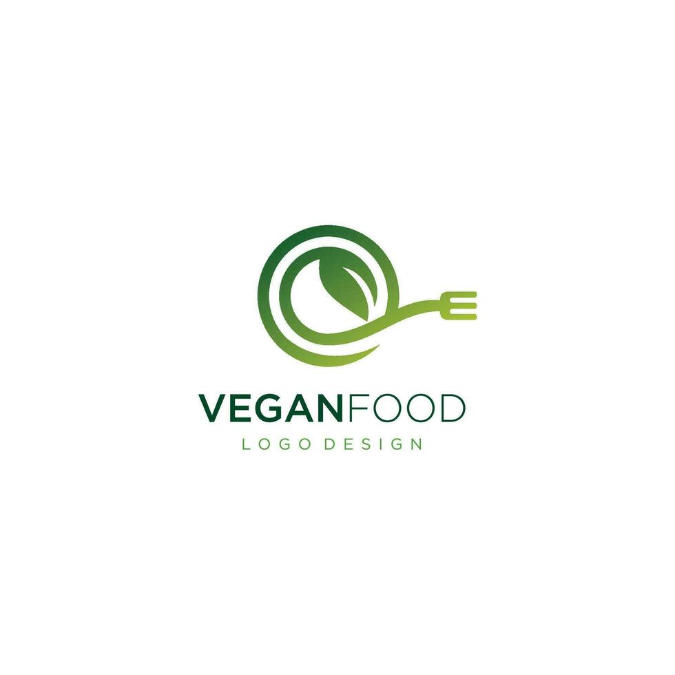 veganistisch voedsel restaurant logo vector sjabloon kunst