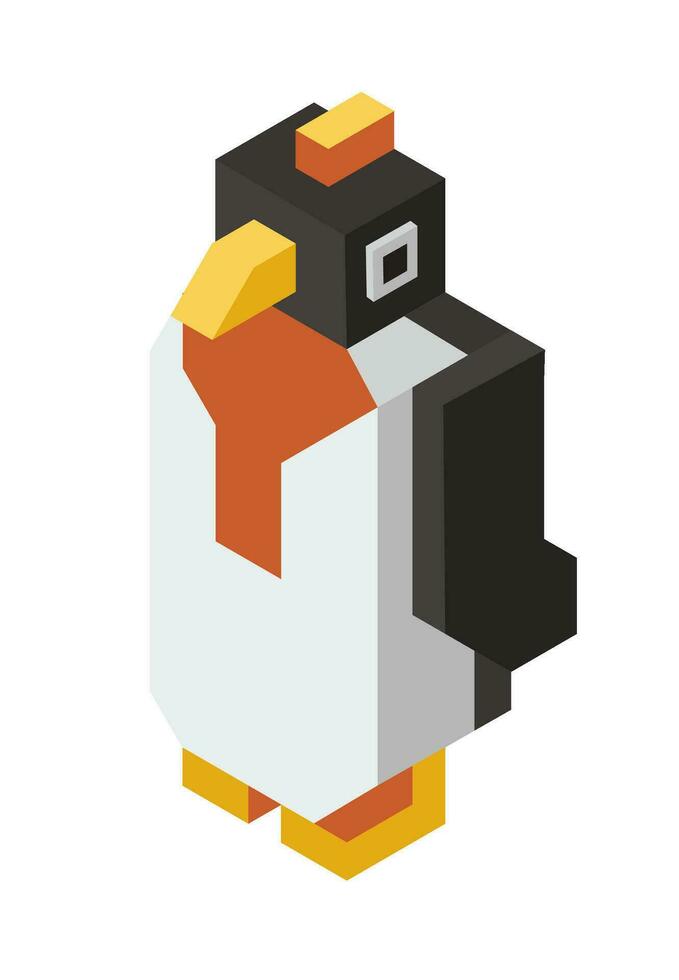 dier houten model- of beeldje, pinguïn karakter vector