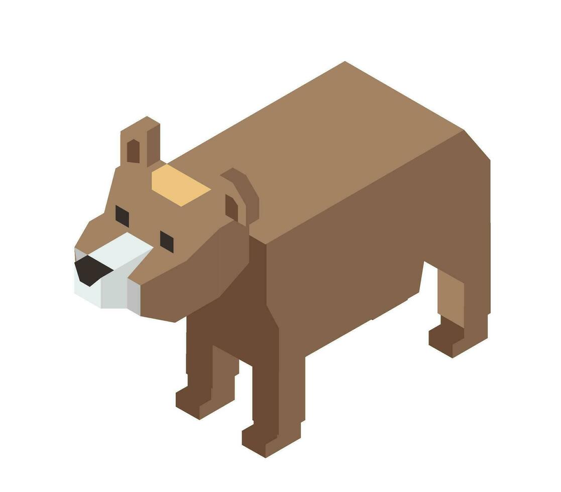 houten dier figuur, schattig beer karakter vector
