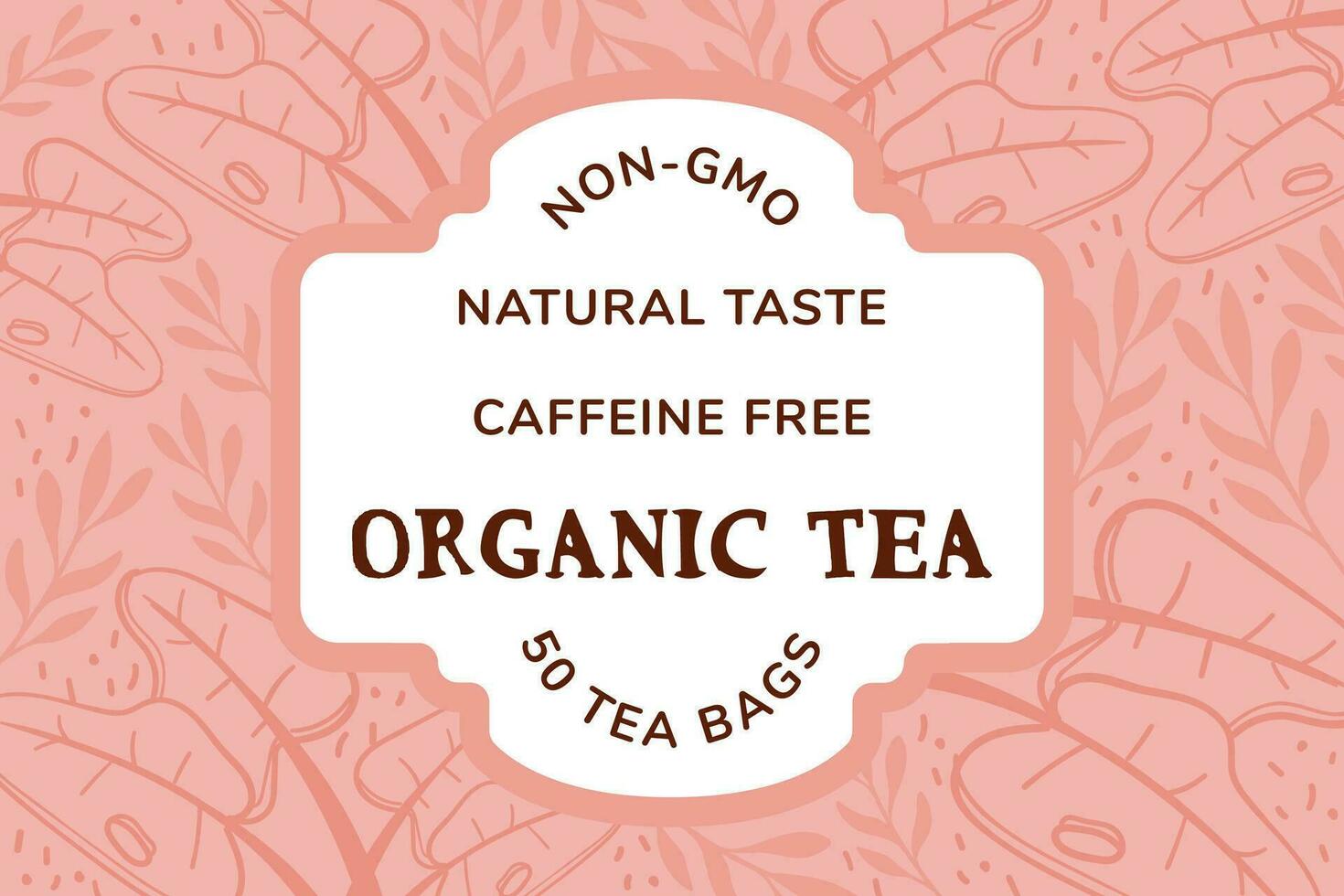 niet ggo natuurlijk smaak cafeïne vrij biologisch thee vector