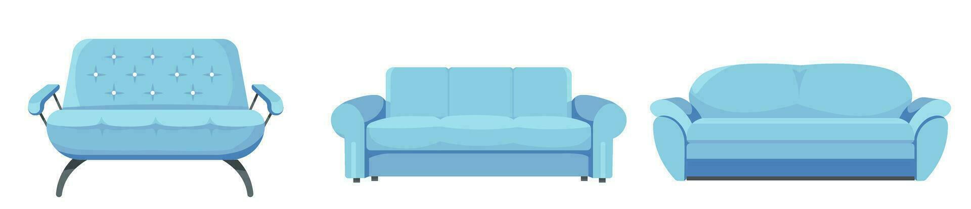 modern sofa voor leven kamer, interieur ontwerpen vector