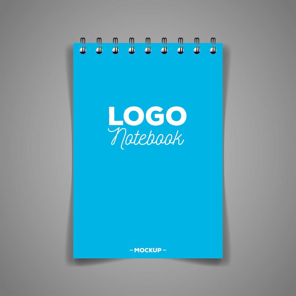 huisstijl branding mockup, mockup met notitieboekje van omslag blauwe kleur vector