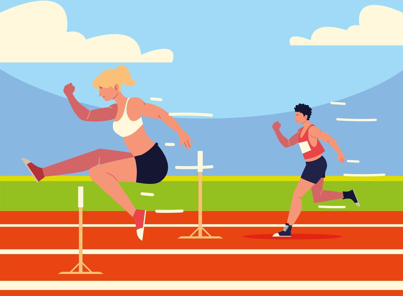 atletiek man en vrouw vector