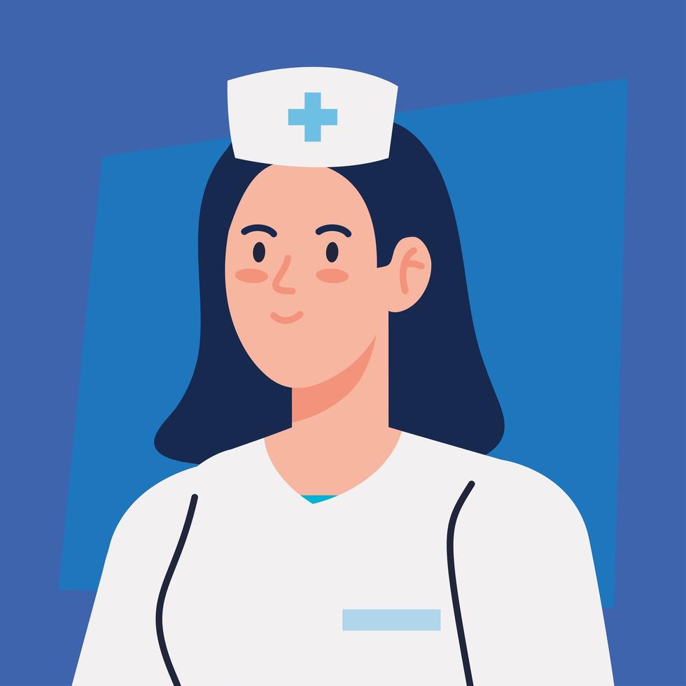 verpleegster met uniform, vrouwelijke verpleegster, ziekenhuismedewerker vector
