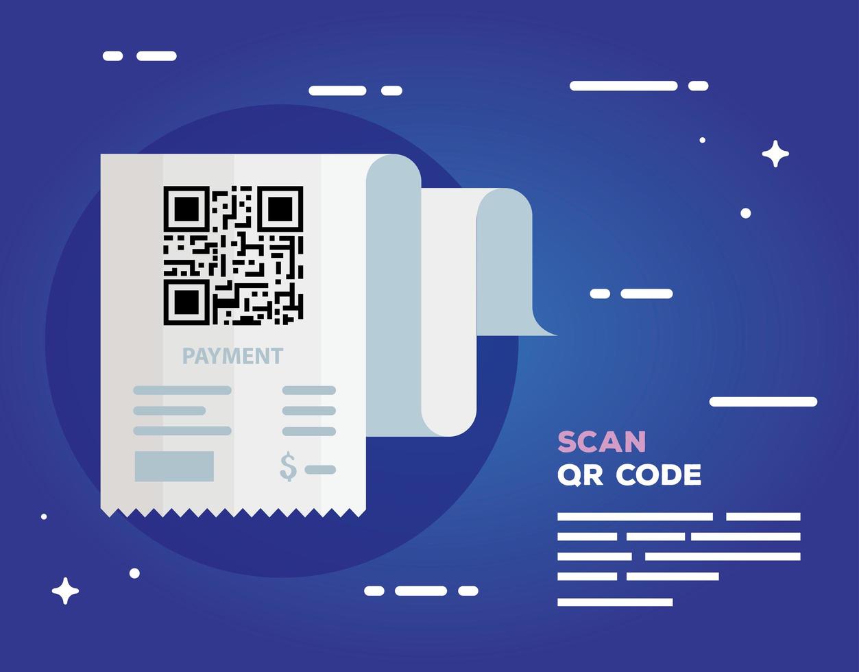 scan qr-code in voucherpapier vector