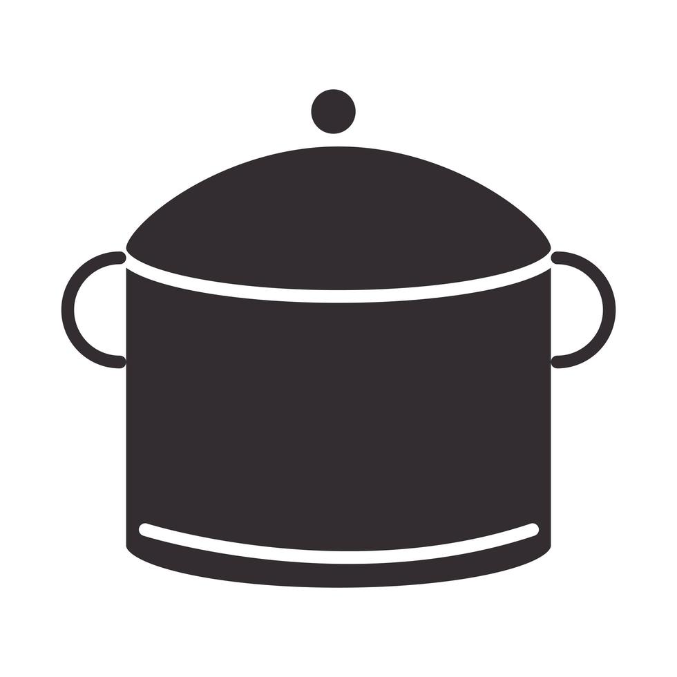 chef-kok pot keukengerei object silhouet stijlicoon vector