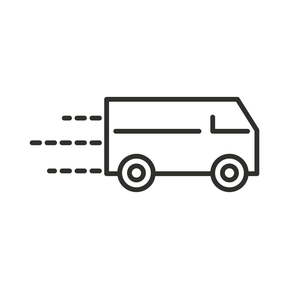 snelle levering van autotransport lijnstijl ontwerp vector