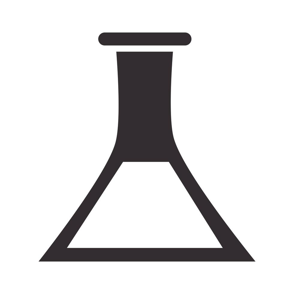 biologie chemie reageerbuis wetenschap element silhouet pictogramstijl vector