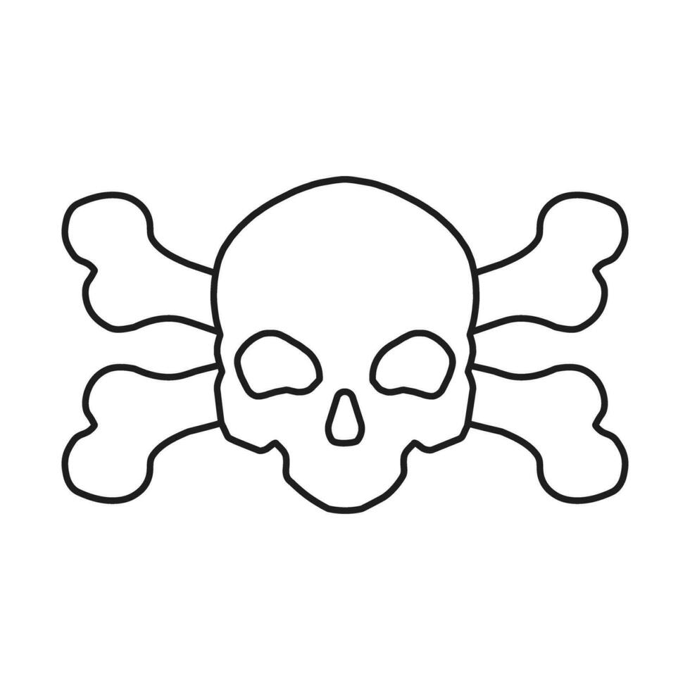 schedel en botten vector icoon. Gevaar illustratie teken. vergiftigen symbool of logo.