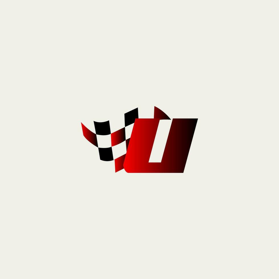 brief u vlag racing ras ontwerp vector