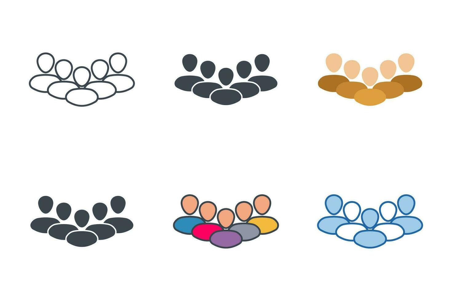 groep van mensen team icoon symbool sjabloon voor grafisch en web ontwerp verzameling logo vector illustratie