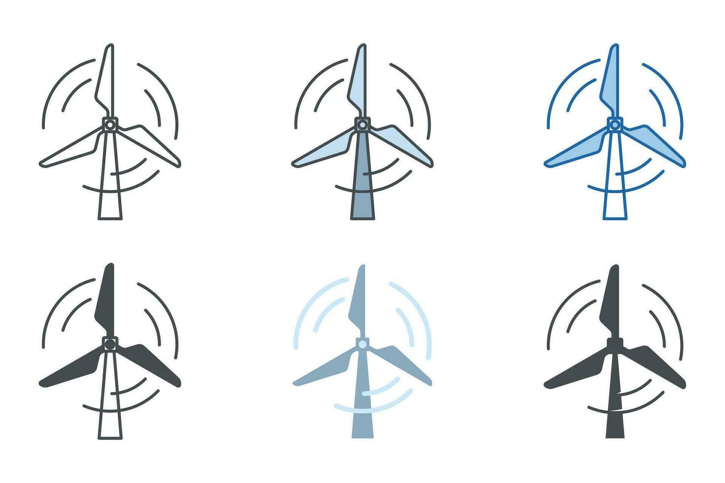 wind turbine, wind macht icoon symbool sjabloon voor grafisch en web ontwerp verzameling logo vector illustratie