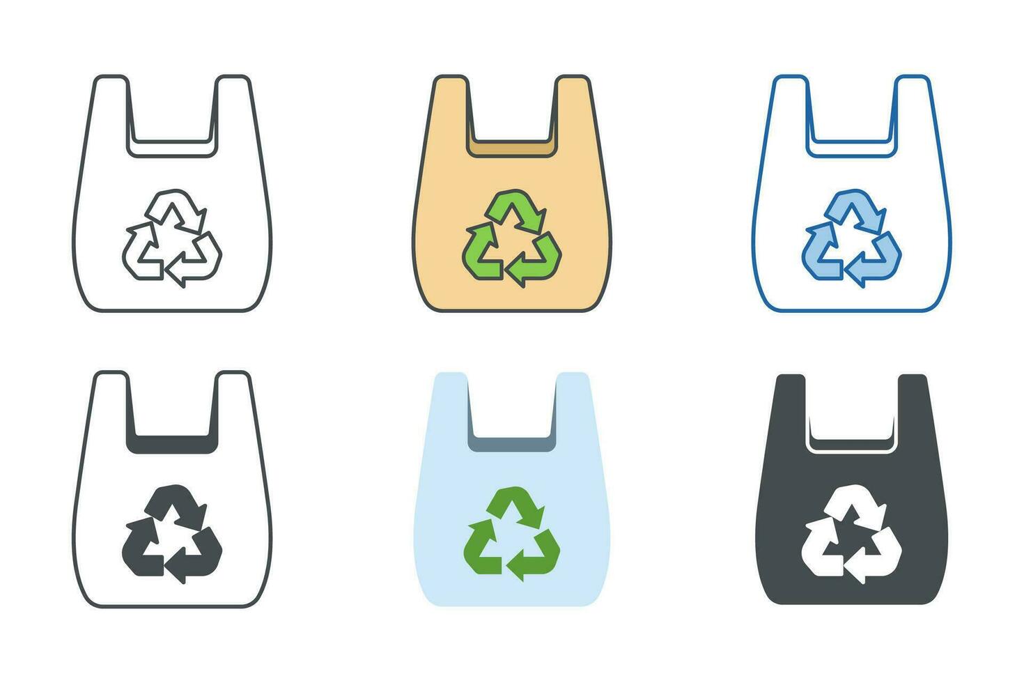 plastic eco zak icoon symbool sjabloon voor grafisch en web ontwerp verzameling logo vector illustratie