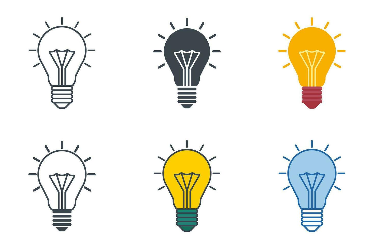 licht lamp icoon symbool sjabloon voor grafisch en web ontwerp verzameling logo vector illustratie
