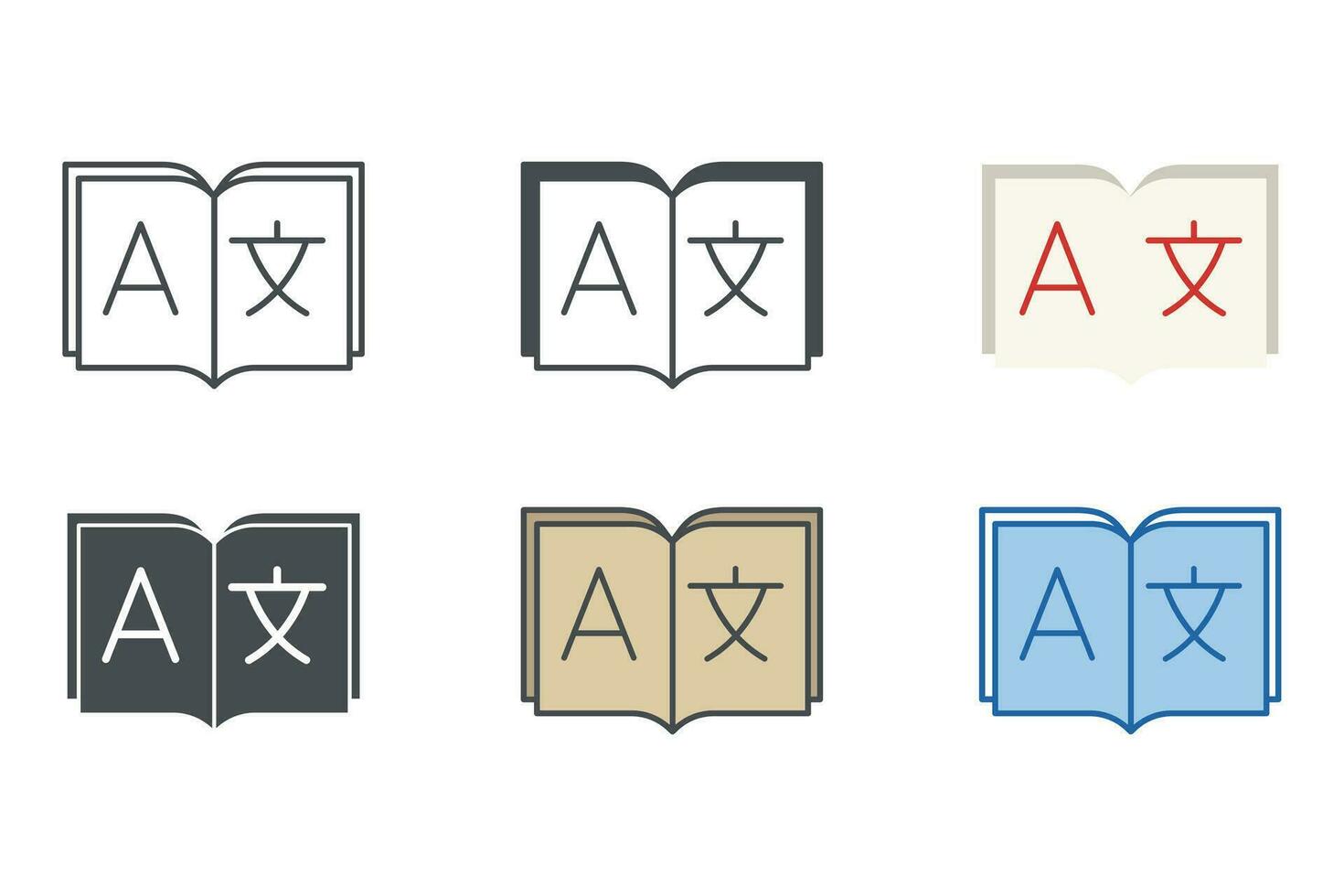 taal aan het leren icoon symbool sjabloon voor grafisch en web ontwerp verzameling logo vector illustratie