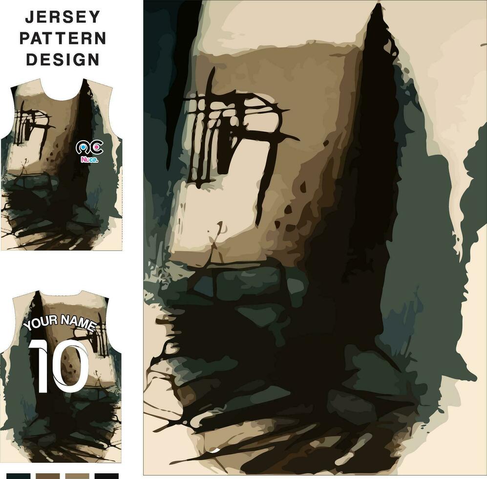 abstract schilderij kunst concept vector Jersey patroon sjabloon voor het drukken of sublimatie sport- uniformen Amerikaans voetbal volleybal basketbal e-sport wielersport en visvangst vrij vector.