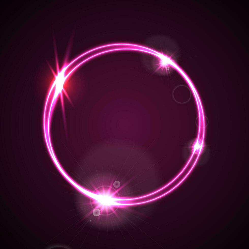 gloeiend Purper neon vector ring glimmend sjabloon ontwerp