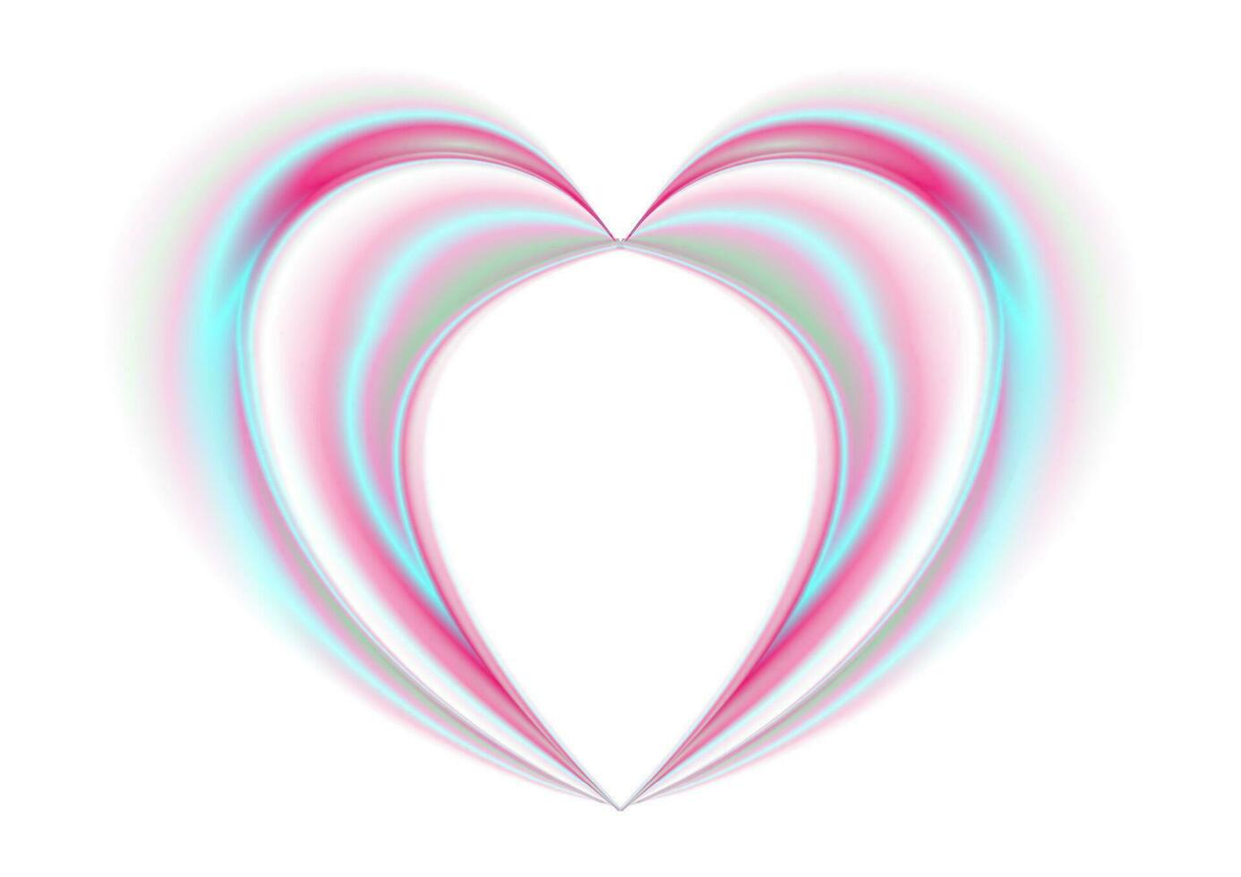 glad holografische abstract hart Aan wit achtergrond vector