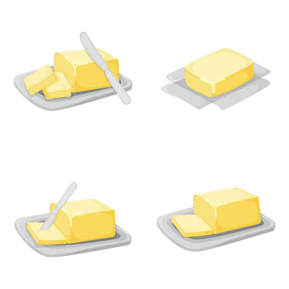 melk Product natuurlijk ingrediënt boter of margarine icoon, concept tekenfilm biologisch zuivel ontbijt voedsel vector illustratie, geïsoleerd Aan wit.