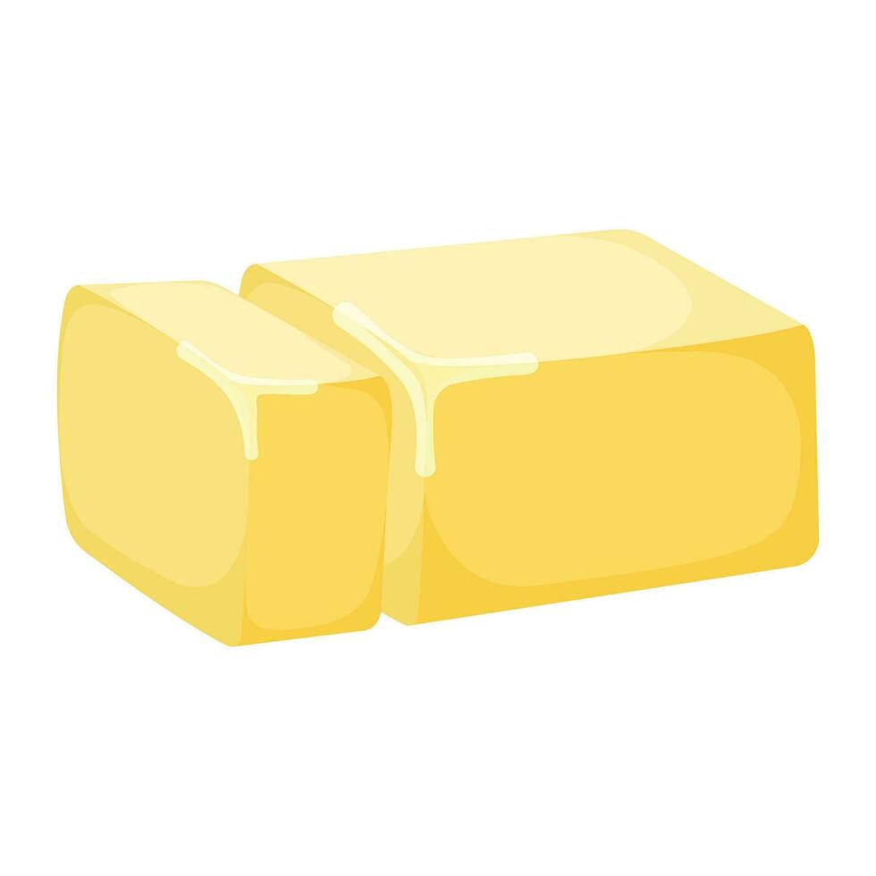 melk Product natuurlijk ingrediënt boter of margarine icoon, concept tekenfilm biologisch zuivel ontbijt voedsel vector illustratie, geïsoleerd Aan wit.