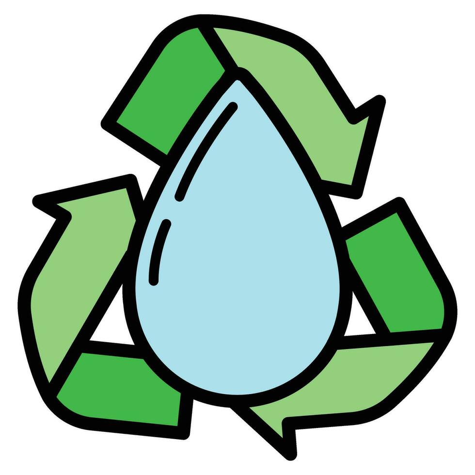 eco vriendelijk alternatief energie bron en verspilling recycling icoon, concept groen eco aarde tekenfilm gemakkelijk vlak vector illustratie, geïsoleerd Aan wit.