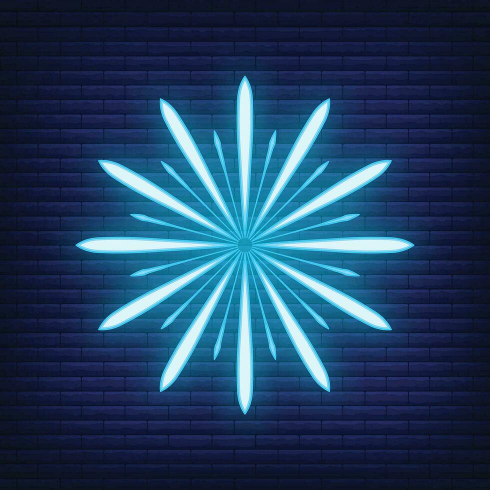 retro ontwerp licht zonnestraal neon stijl gloed meetkundig vorm geven aan, wijnoogst stralen zonlicht explosie icoon concept vector illustratie, geïsoleerd Aan zwart muur.