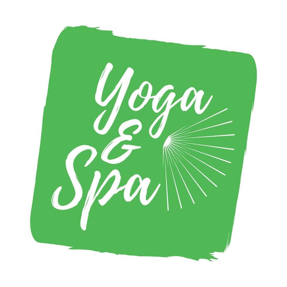 yoga en spa label. eco stijl en welzijn leven. gezond levensstijl insignes. vector illustratie icoon