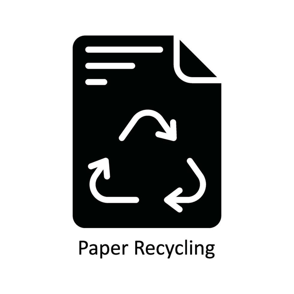 papier recycling vector solide icoon ontwerp illustratie. natuur en ecologie symbool Aan wit achtergrond eps 10 het dossier