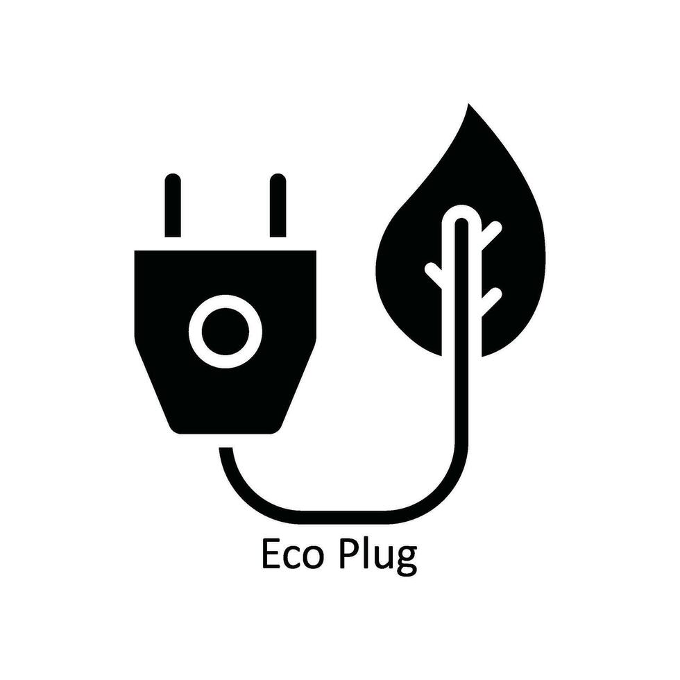 eco plug vector solide icoon ontwerp illustratie. natuur en ecologie symbool Aan wit achtergrond eps 10 het dossier